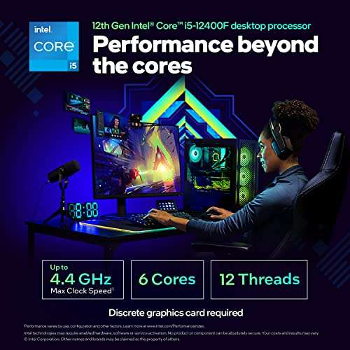 Processeur Intel Core i5-12400F, 18 Mo de cache, jusqu'à 4,40 GHz (Vendeur tiers)