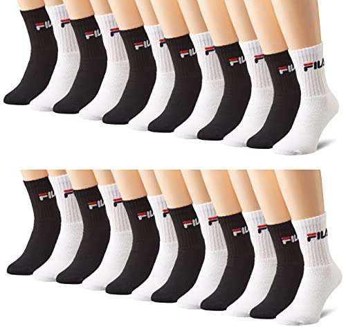 Lot de 12 paires de chaussettes Fila Homme (blanc & noir)
