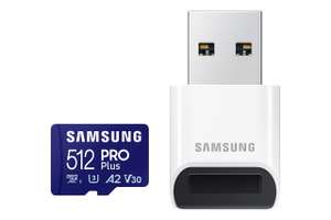 Carte Micro SDXC Samsung 512 Go Pro Plus jusqu’à 180/130 Mo/s avec Lecteur USB