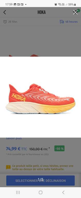 Chaussures de running Hoka Arahi 6 - Tailles 41 au 46