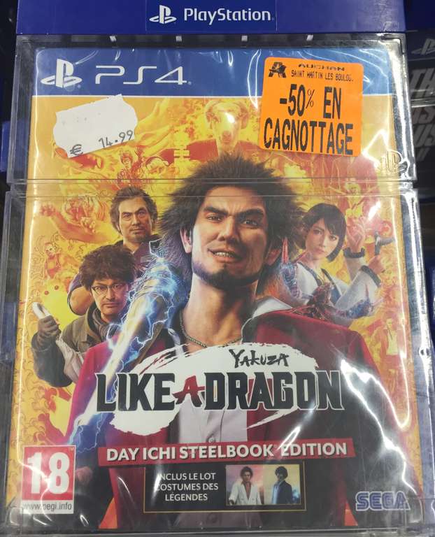 Yakuza Like a Dragon Day Ichi sur PS4 (Via 7,5€ sur Carte Fidélité) - Saint-Martin-Boulogne (62)