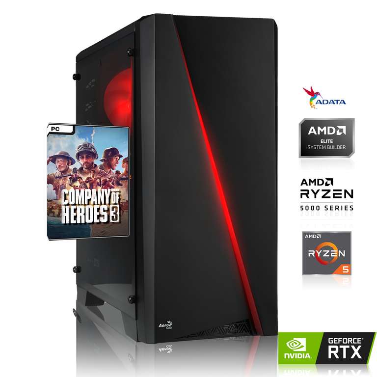 PC Fixe Gamer - AMD Ryzen 5 5500 6x3.60 GHz, 16Go de Ram DDR4, RTX 3060 12GB, 512Go M.2 SSD