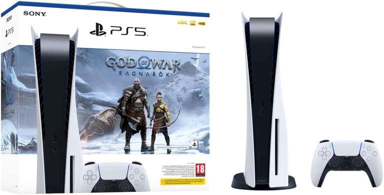 Console Sony PlayStation 5 (PS5) : Edition Standard C + God of War : Ragnarok (+75€ offerts en bon d'achat)