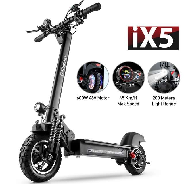 Trottinette électrique 10" iScooter iX5 - 45 km/h, pneus tout-terrain, 600W, Autonomie 50km (Entrepôt FR)