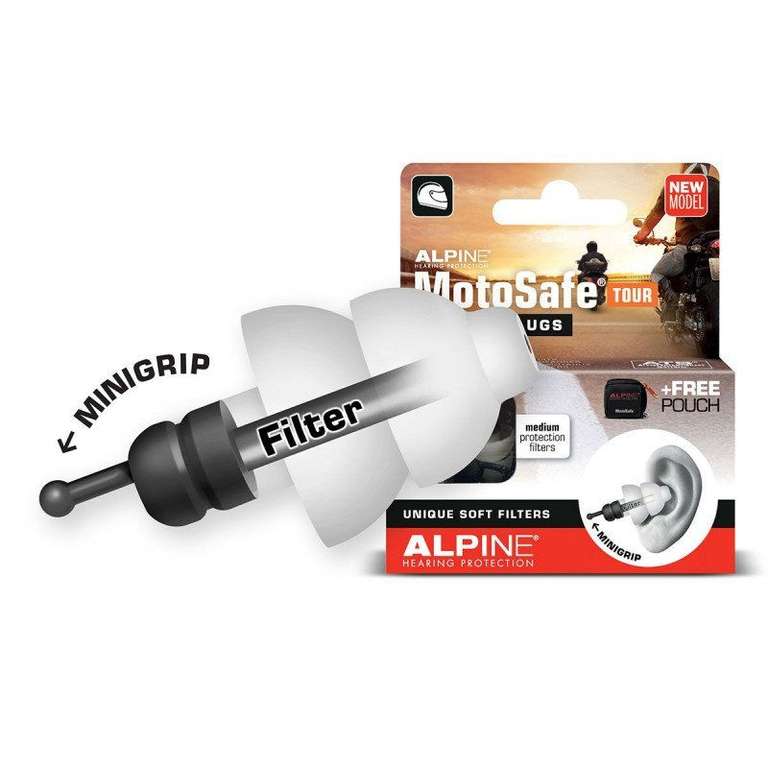 Bouchons d'oreilles Alpine MotoSafe Tour - Atténuation du bruit du vent