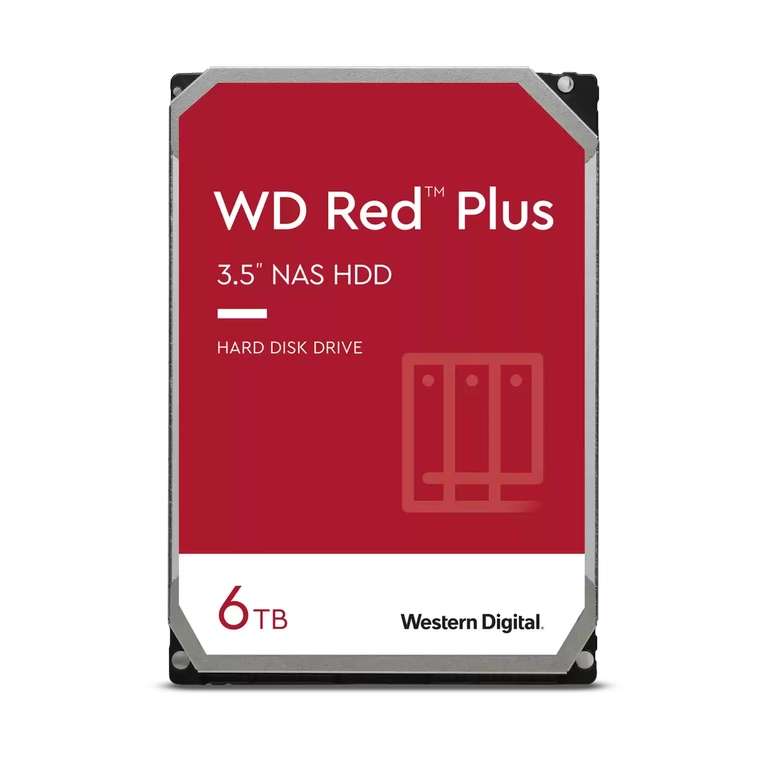 Disque dur interne 3.5 Western Digital WD Red Plus NAS - 6 To, CMR, Cache  256 Mo, 5400 tours/min (WD60EFPX) –