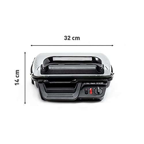 Grill électrique Tefal GR305012 - Position barbecue, 2000 W, Thermostat réglable, Plaques antiadhésives compatibles lave-vaisselle