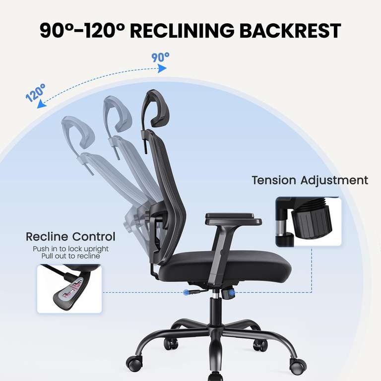 Chaise de bureau ergonomique avec soutien lombaire et accoudoirs réglables, Noblewell Via coupon amazon (vendeur tiers)
