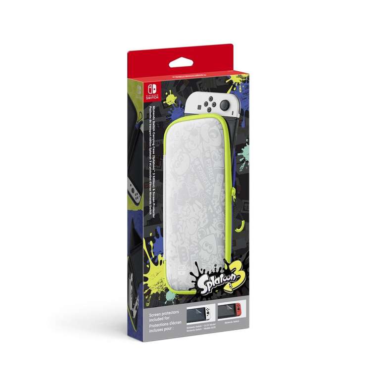 Pochette de transport et protection d'écran pour Nintendo Switch - Modèle OLED Edition Splatoon 3