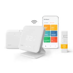 Kit de Démarrage Thermostat Connecté et Intelligent sans fil tado° V3+ – Thermostat programmable pour chaudière – Support inclus