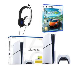 Pack Console Sony PS5 Slim Standard + The Crew + Casque PDP PS5