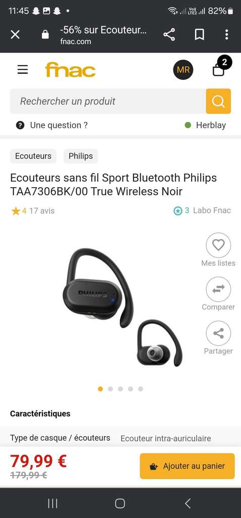 Ecouteurs Bluetooth sans Fil Aptkdoe HD65 (vendeur tiers - via coupon) –