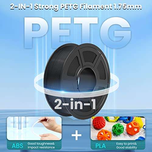Filament 3D PETG 1.1kg, Noir, Jayo