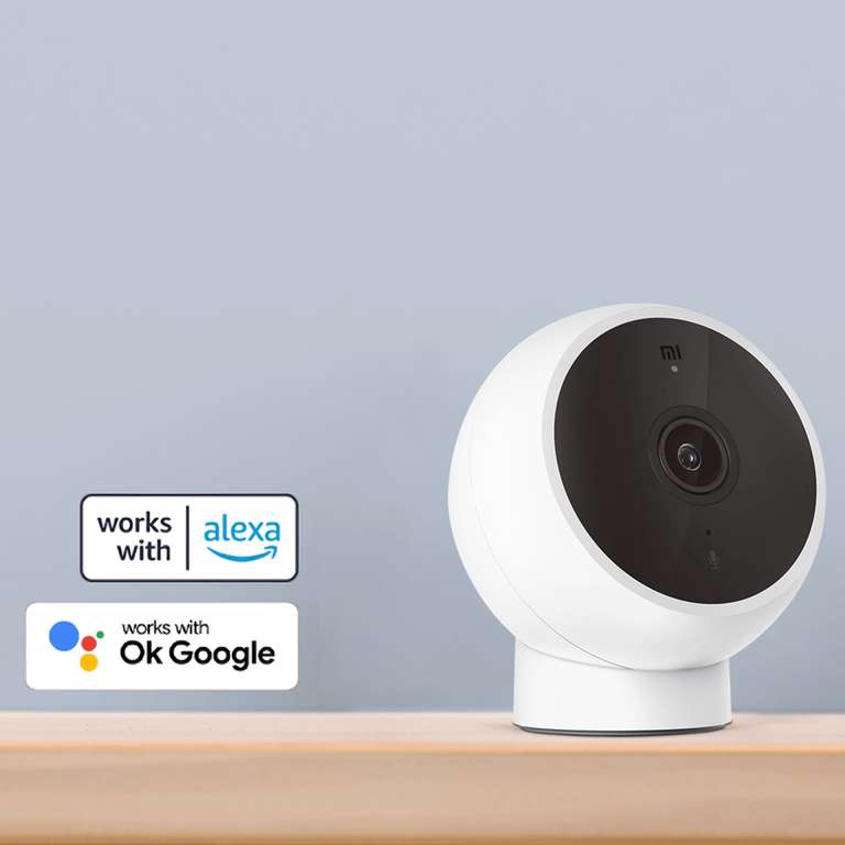 Caméra de surveillance 2K Xiaomi Mi Magnetic Mount - détection de mouvement, vision nocturne 180°, fonction appel, blanc