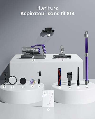 Aspirateur balai sans fil Honiture S14 - Taille L, 33 Kpa/450W (via coupon  - vendeur tiers) –