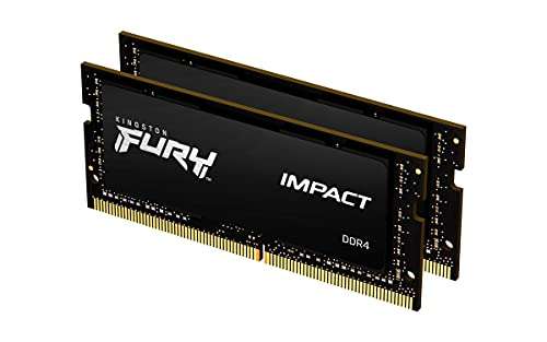 [Prime] Kit mémoire RAM Kingston Fury Impact KF432S20IBK2/64 - 64 Go (2 x 32 Go), DDR4, SODIMM, 3200MHz, CL20