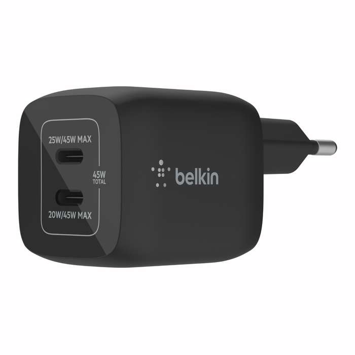 Chargeur secteur Belkin 45w - 2 ports USB-C (Via ODR de 9€)