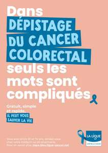 [50 - 74 ans] Distribution gratuite de kits de dépistage du cancer colorectal à l'occasion de Mars Bleu