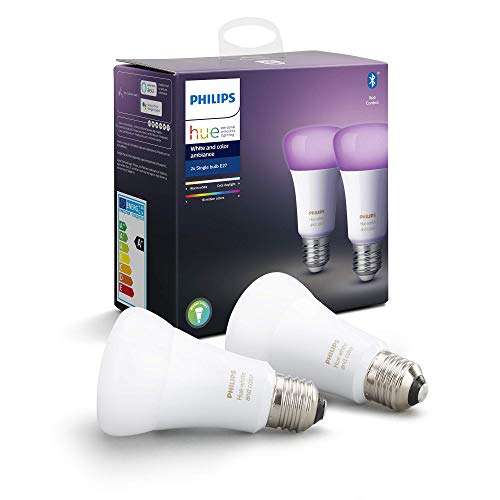 Pack de 2 ampoules LED connectées Philips Hue White and Color Ambiance E27 (Occasion - Comme neuf)