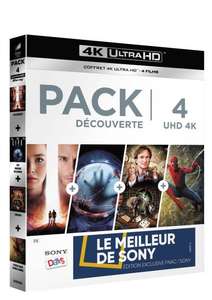Sélection de packs Blu-ray 4K en promotion - Ex : Pack 4 films découverte Blu-ray 4K (Spider-Man : Homecoming + Life + Passengers + Jumanji)