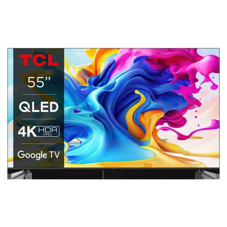 TV 55" TCL 55C649 (2023) - QLED, 4K UHD, HDR Pro, Dolby Vision, Google TV (Via ODR de 100€) + Support Mural offert + 30€ bon d'achat