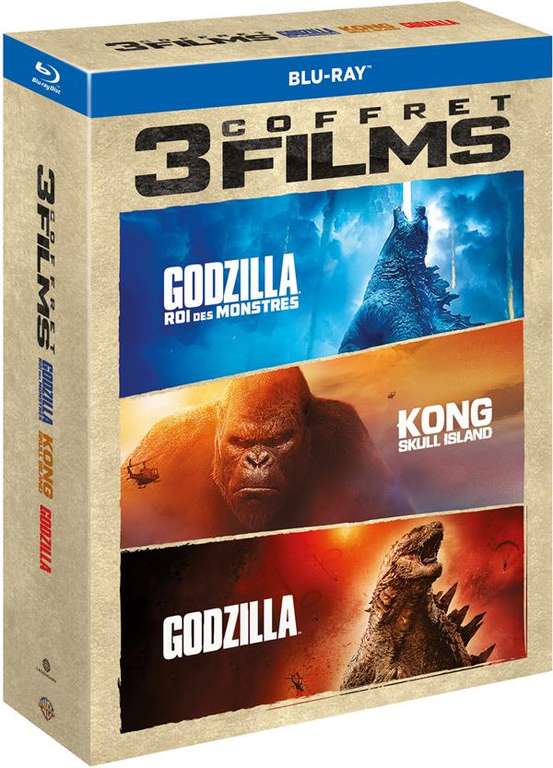 Coffret Blu-Ray Godzilla + Godzilla : Roi des monstres + Kong : Skull Island