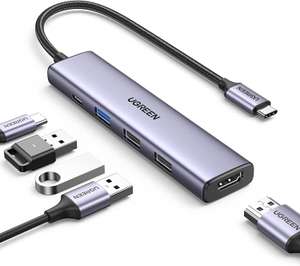 Hub USB-C UGREEN - 1x Type-C PD 100W + 1x USB 3.0 + 2x USB 2.0 + 1x HDMI (4K 30Hz / 1080p 120Hz) - Vendeur tiers