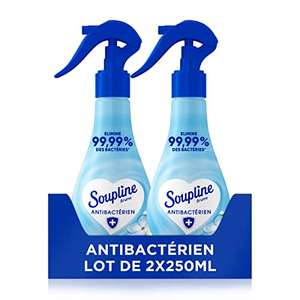 Lot de 2 sprays de Soupline Brume Parfum de linge Désinfectant et Antibactérien - 2 x 250ml (Via Abonnement Prévoyez et Économisez)