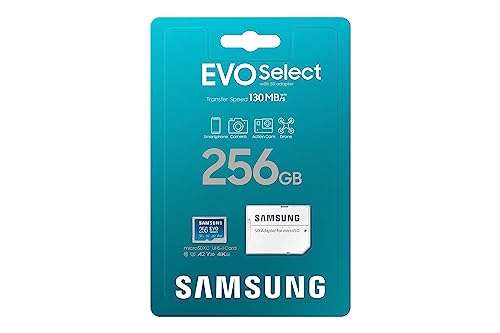 Carte mémoire microSDXC Samsung Evo Select - 256 Go, avec Adaptateur SD –