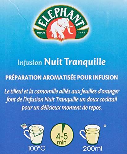 Elephant Infusion Nuit Tranquille, Tilleul Camomille et Fleur d'Oranger 25 Sachets (via coupon & abonnement )