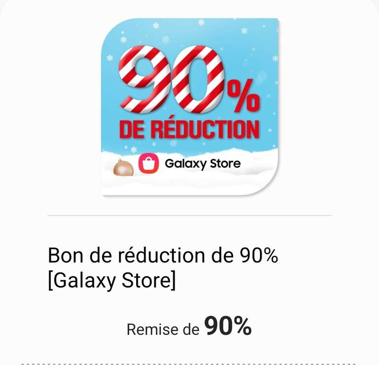 90% de réduction sur les Achats-In-App - Samsung Galaxy Store (dans la limite de 10€)