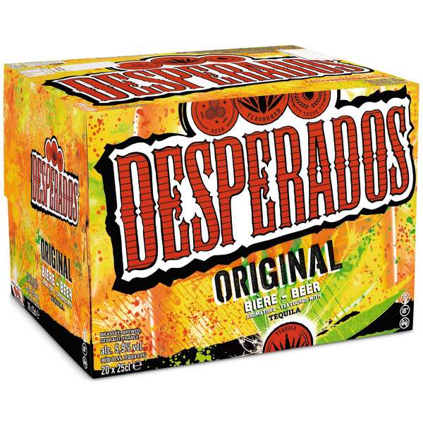 Pack de bières aromatisées à la tequila Desperados - 20 x 25 cl (via 6,18€ fidélité)