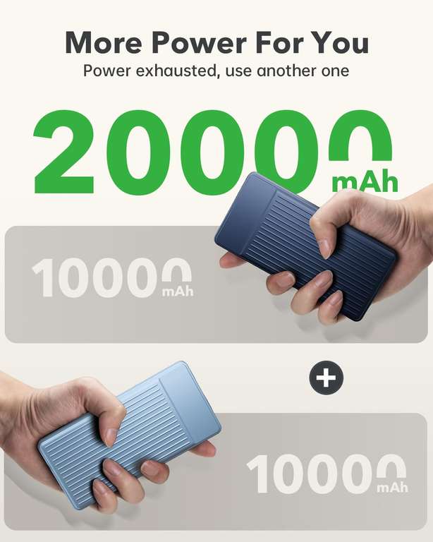 Lot de 2 Batteries Externes - 10000mAh, 22.5W (Via Coupon - Vendeur Tiers)