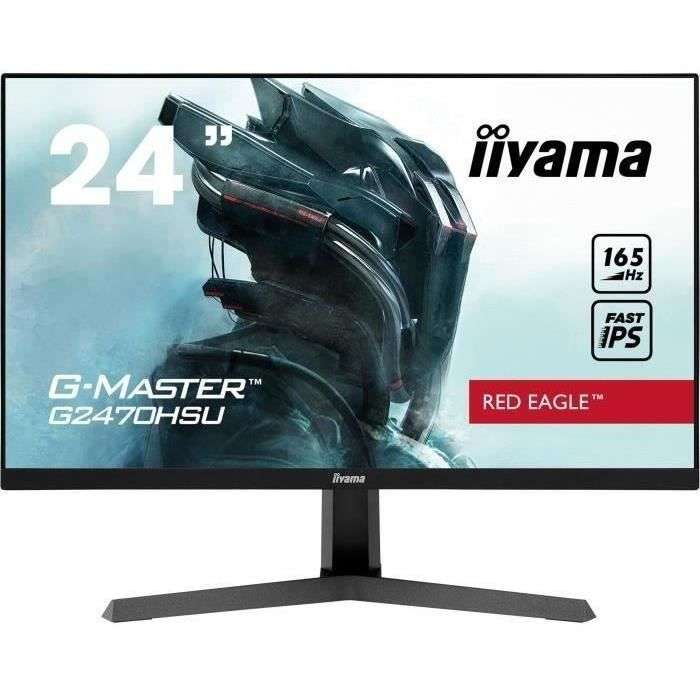 Ecran PC 23.8" Iiyama G-Master Red Eagle G2470HSU-B1 - 23,8" FHD, Dalle IPS, 0,8 ms, 165 Hz, HDMI, DisplayPort, FreeSync