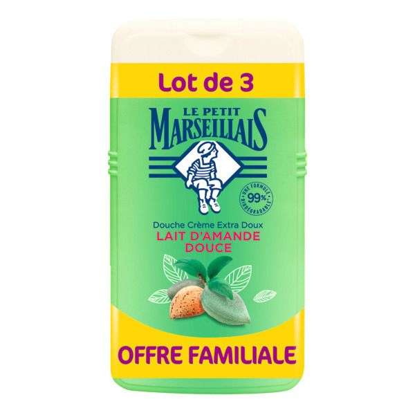 Lot de 3 gels-douche Le Petit Marseillais - 3x250 ml, différentes variétés (via 3.6€ sur la carte de fidélité)