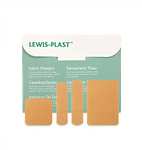 Assortiment de 100 Pansements en Tissu Respirant Lewis-Plast Premium - Étanches, Qualité Médicale, pour Tous Types de Coupures et Écorchures