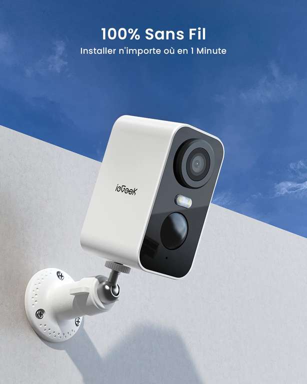 IeGeek 2K Caméra de Surveillance WiFi Extérieur sans Fil Solaire