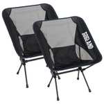 Lot de 2 Chaise pliable de camping GOGLAND - noir/marine