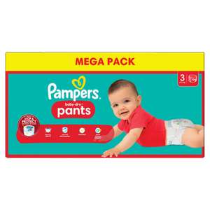 Couches Pampers Bébé Baby-Dry et pants - Taille 3 (via 25.52€ sur la carte)