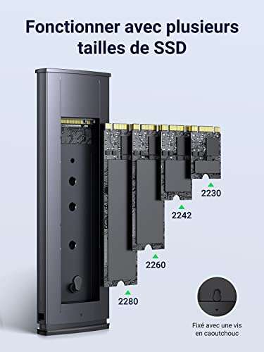 Un boitier pour disque SSD M.2 NVMe à connecter en USB-A ou USB-C