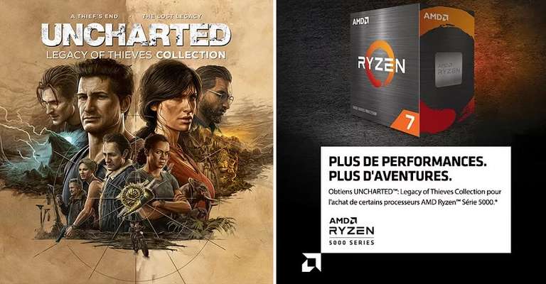 Processeur Ryzen 5 5500 + Carte mère B550 GAMING Gen3 + 16 Go Ram DDR4 + Uncharted : Legacy of Thieves Collection