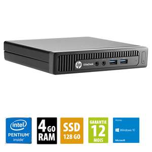 Mini-PC HP EliteDesk 800 G1 USFF - Pentium G3220T@2.60GHz - 4Go RAM - 128Go SSD - Windows 10 Home (Reconditionné Grade A)