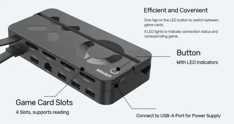 Dock console compatible pour la Nintendo Switch - Lecteur Multi-cartouches sans fil (vi coupon - vendeur Tiers)