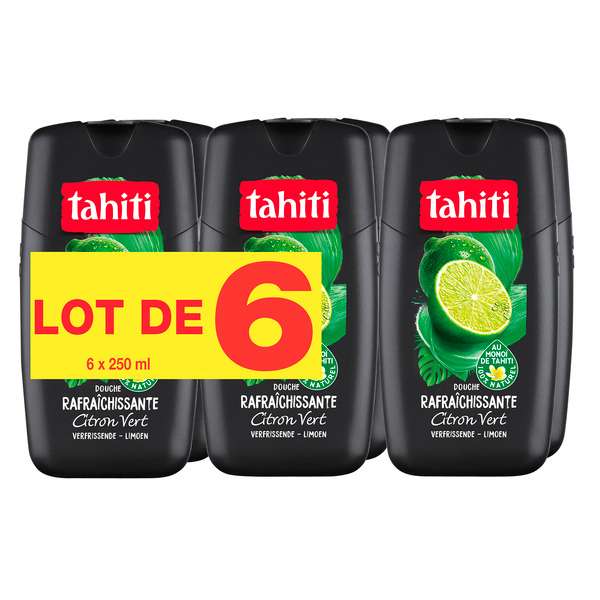 Lot de 6 gels douche Tahiti (Différentes variétés) - 6 x 250 ml ( via 9.79€ sur la carte)