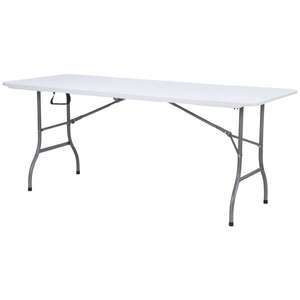 Table pliante blanche multi-usages 180x74x74cm