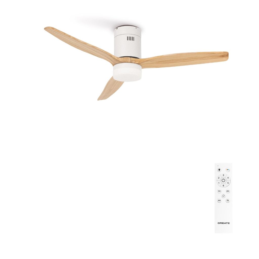 [Prime] Ventilateur de plafond Create avec lumière - 40W, Silencieux, Ø132 cm, 6 vitesses