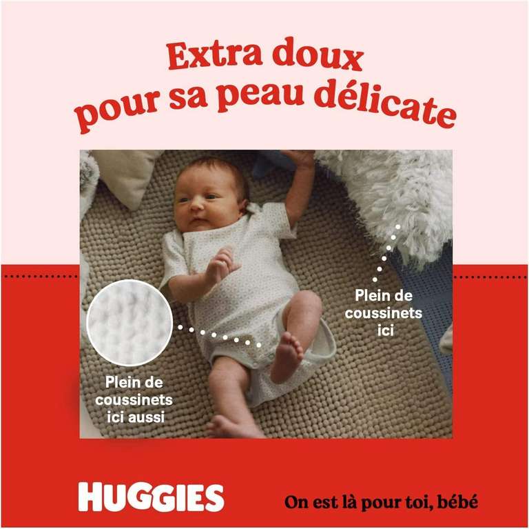 Pack de 96 couches bébé Huggies Extra Care Taille 3 (4/9kg)