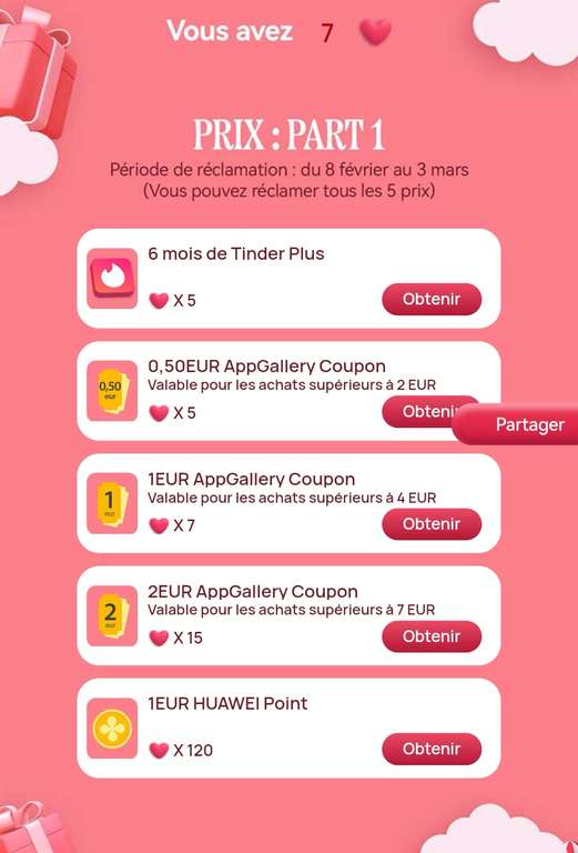 Abonnement Tinder Plus gratuit pendant 6 mois (via coupon application Huawei)