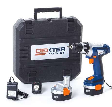 Perceuse sans fil Dexter Power - 12 V 1.3 Ah, 2 batteries DP4