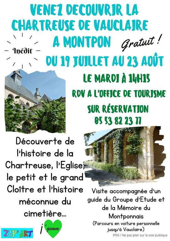 [Sur Réservation] Visite guidée gratuite de l’histoire de la Chartreuse de Vauclaire - Montpon-Ménestérol (24)